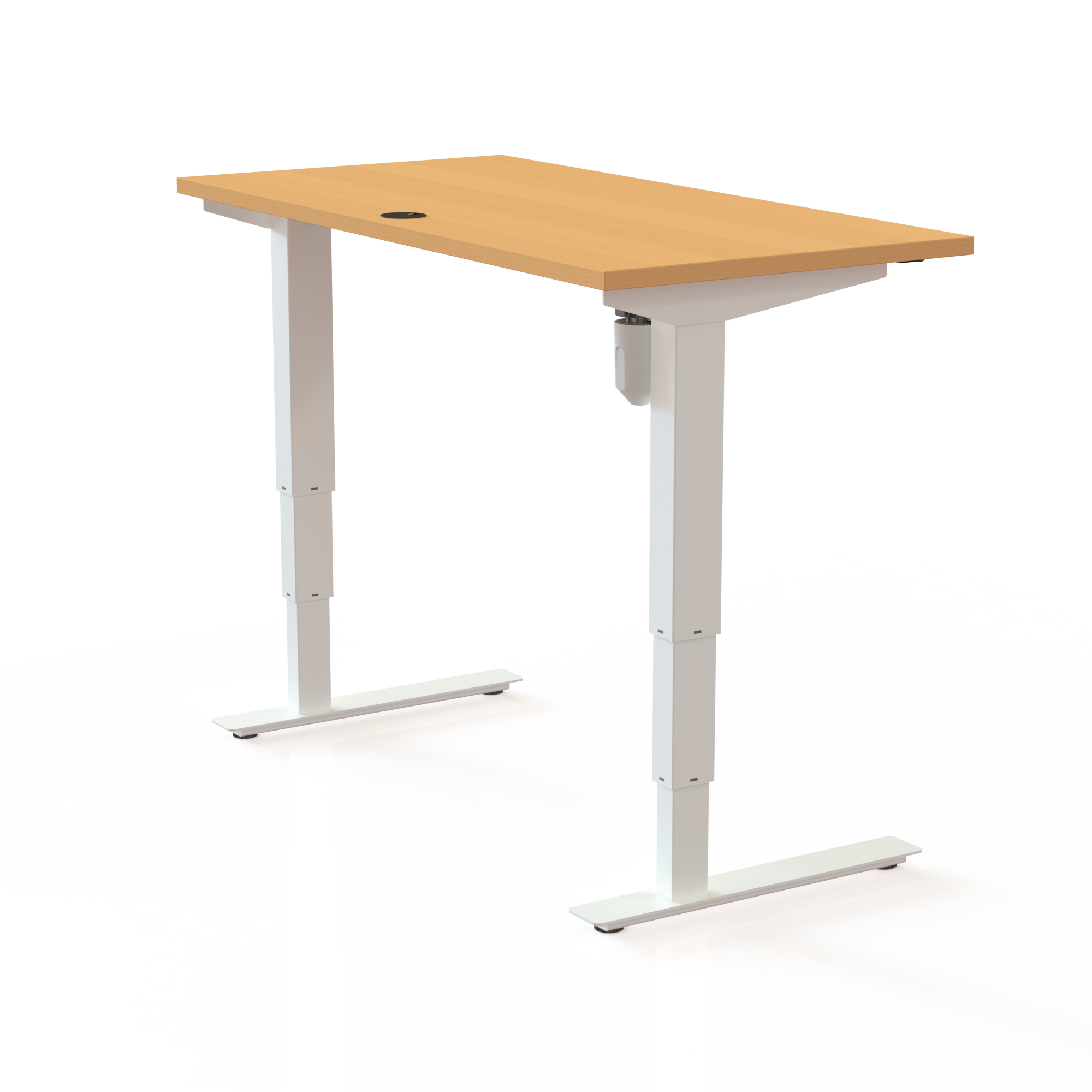 Electric Adjustable Desk | 120x60 cm | Beech with white frame