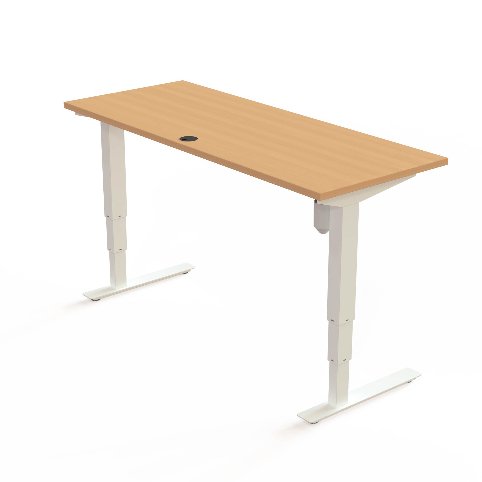 Electric Adjustable Desk | 150x60 cm | Beech with white frame