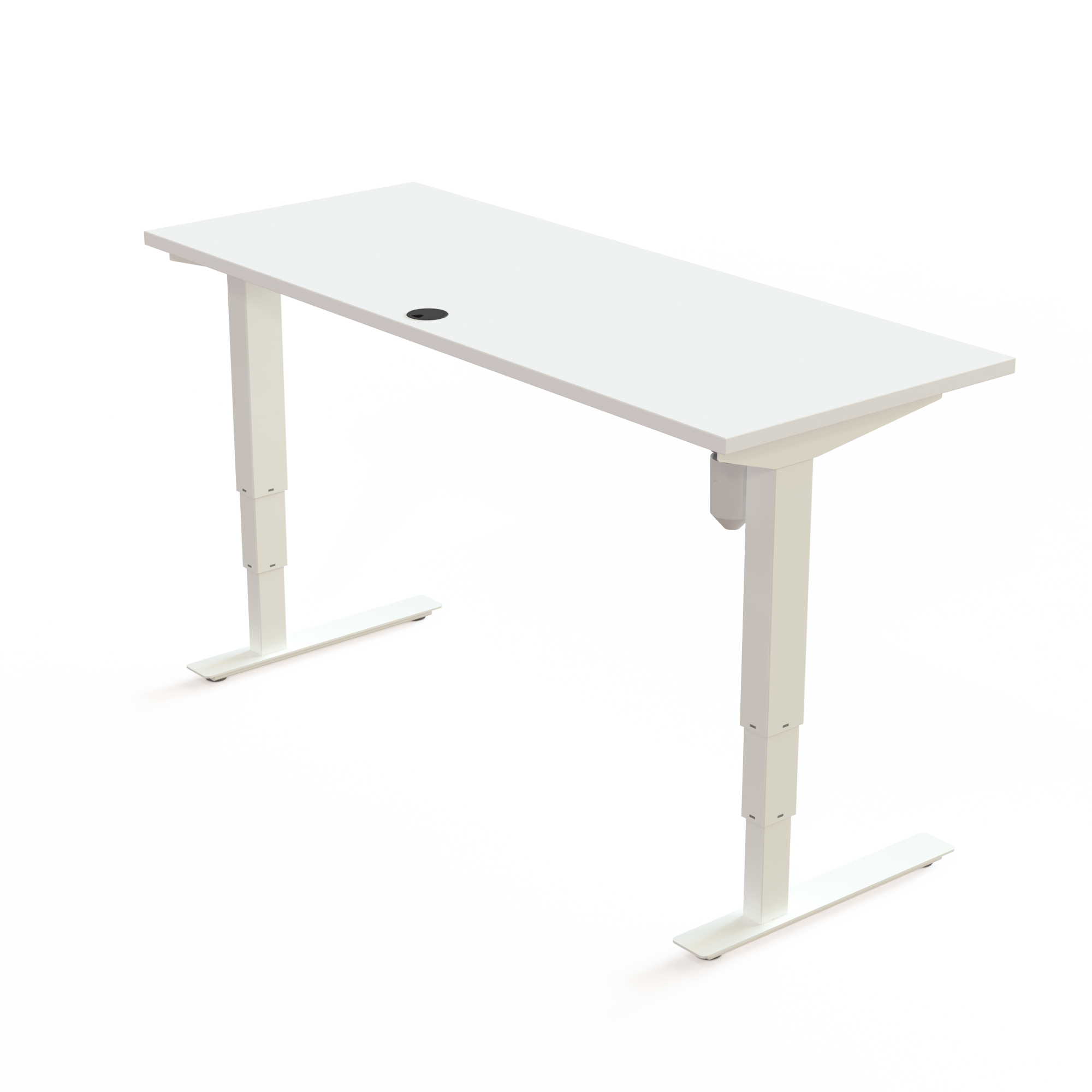 Electric Adjustable Desk | 150x60 cm | White with white frame