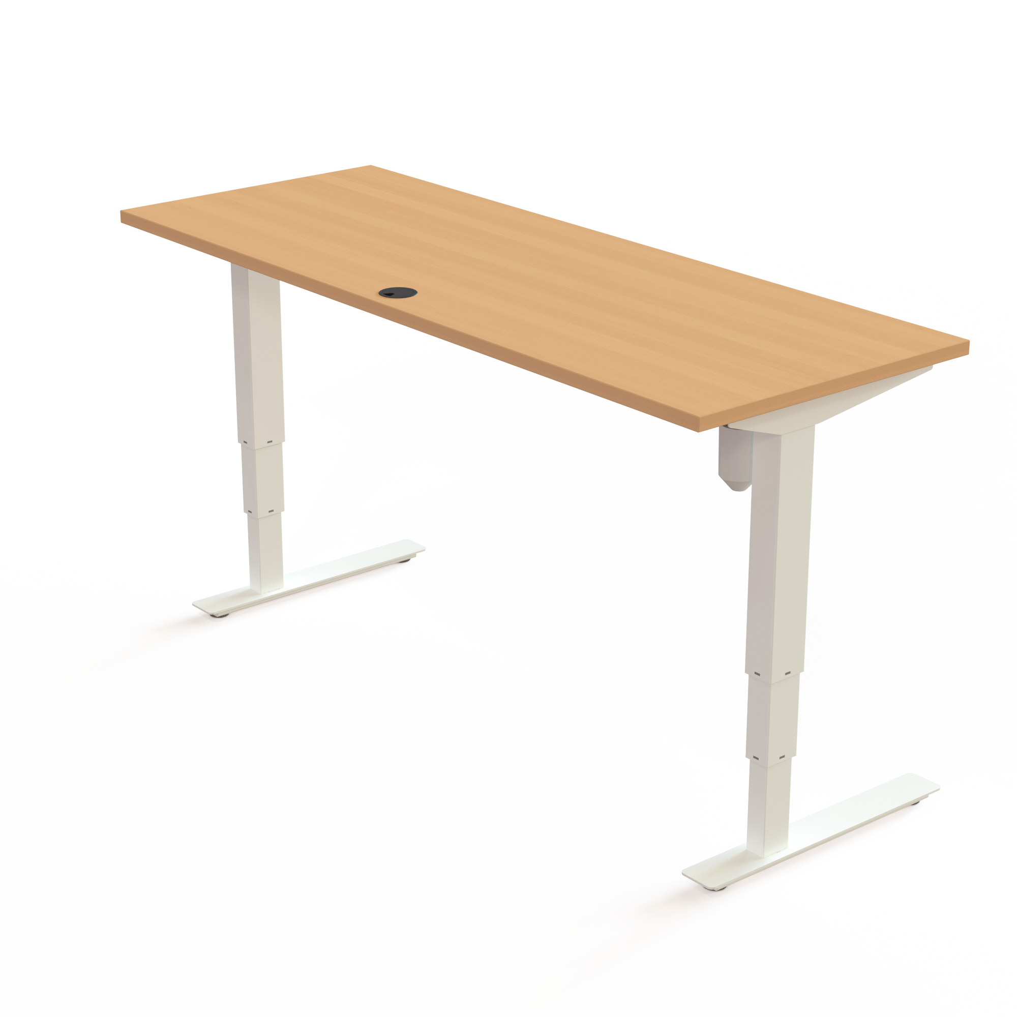 Electric Adjustable Desk | 160x60 cm | Beech with white frame
