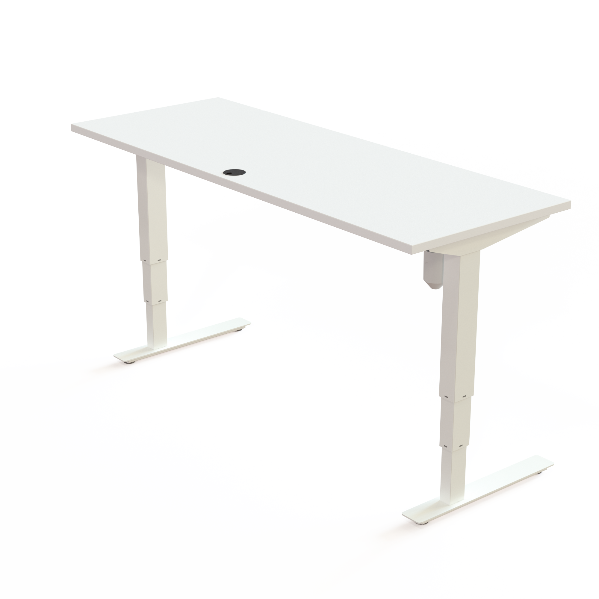 Electric Adjustable Desk | 160x60 cm | White with white frame