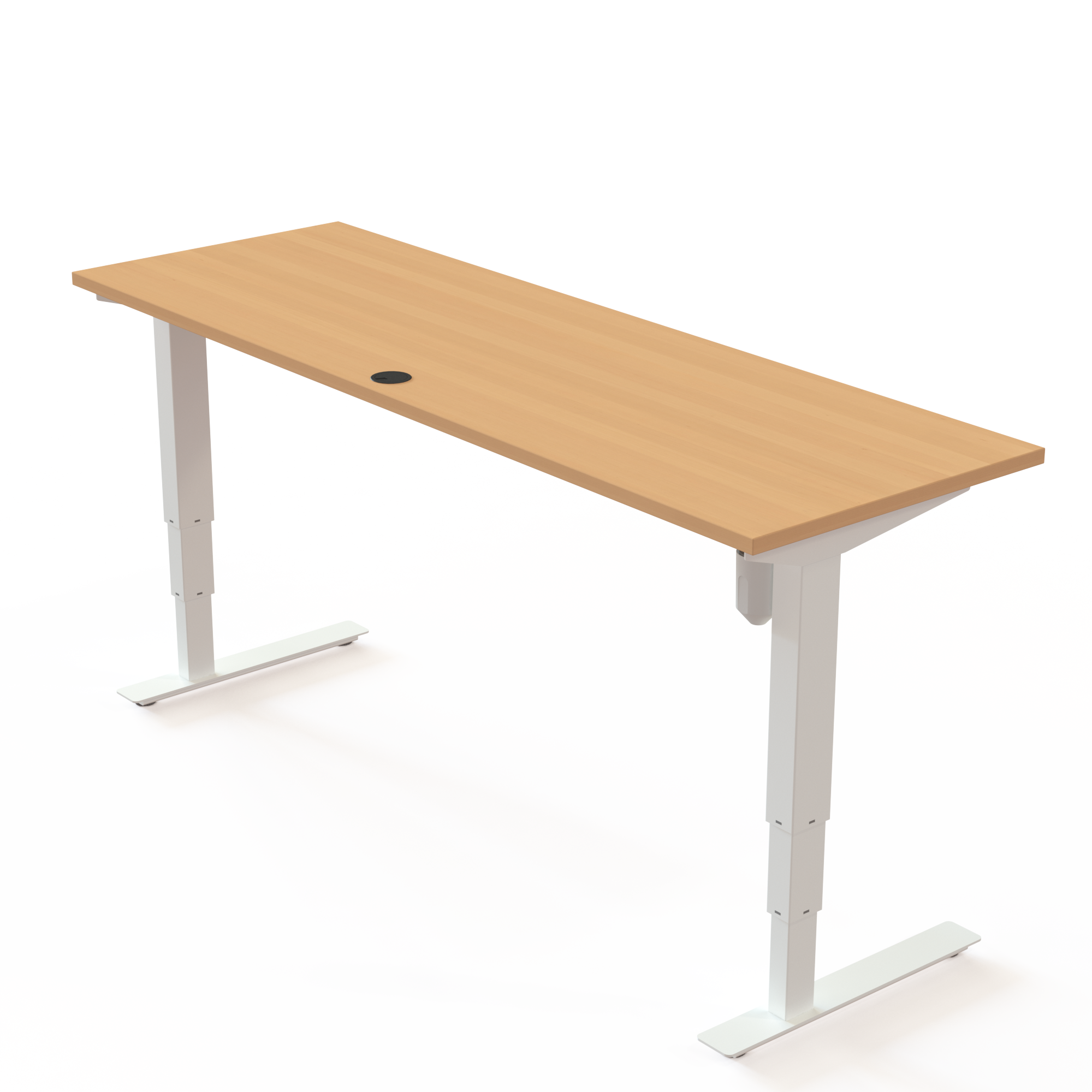 Electric Adjustable Desk | 180x60 cm | Beech with white frame