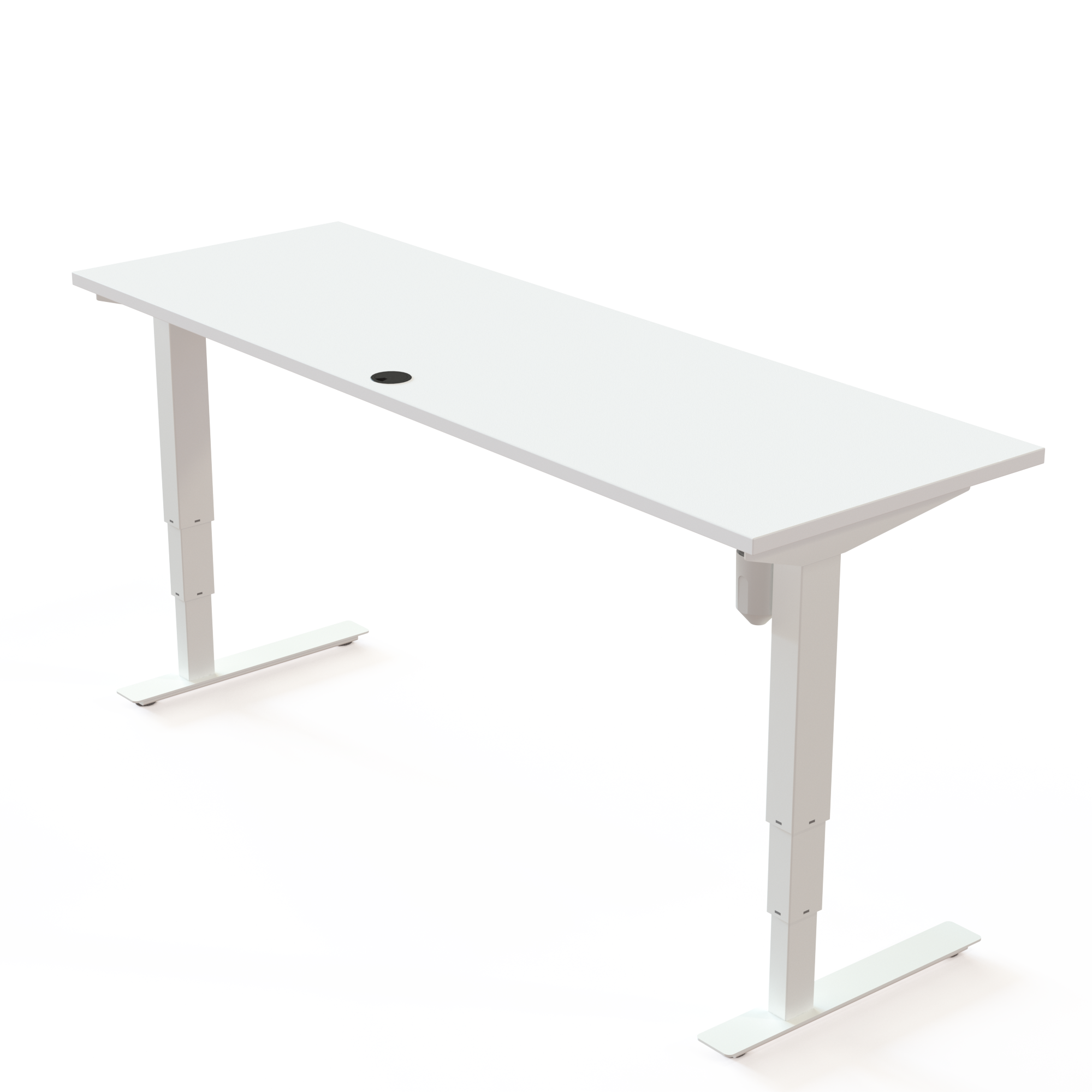 Electric Adjustable Desk | 180x60 cm | White with white frame