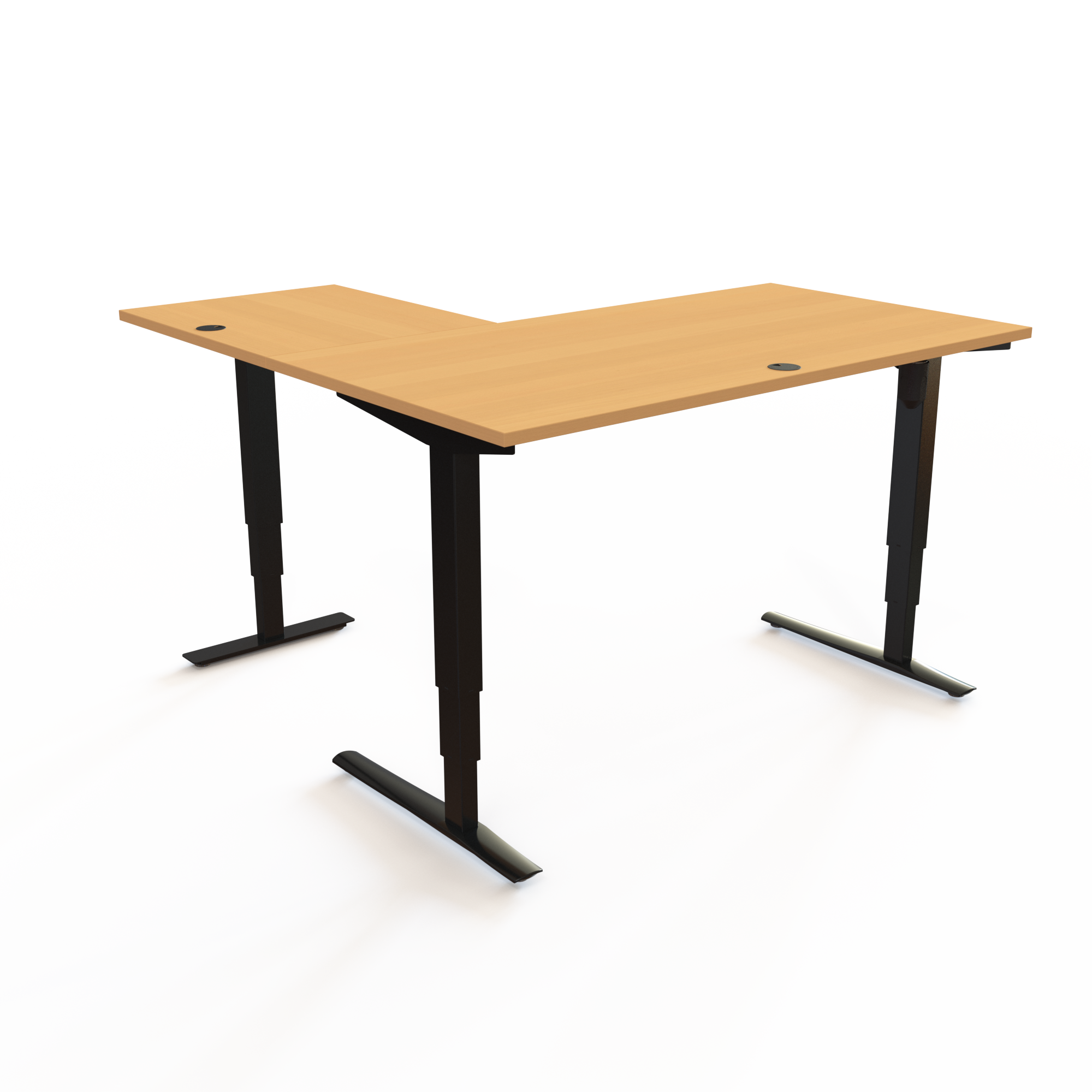 Electric Adjustable Desk | 150x80 cm | Beech with black frame