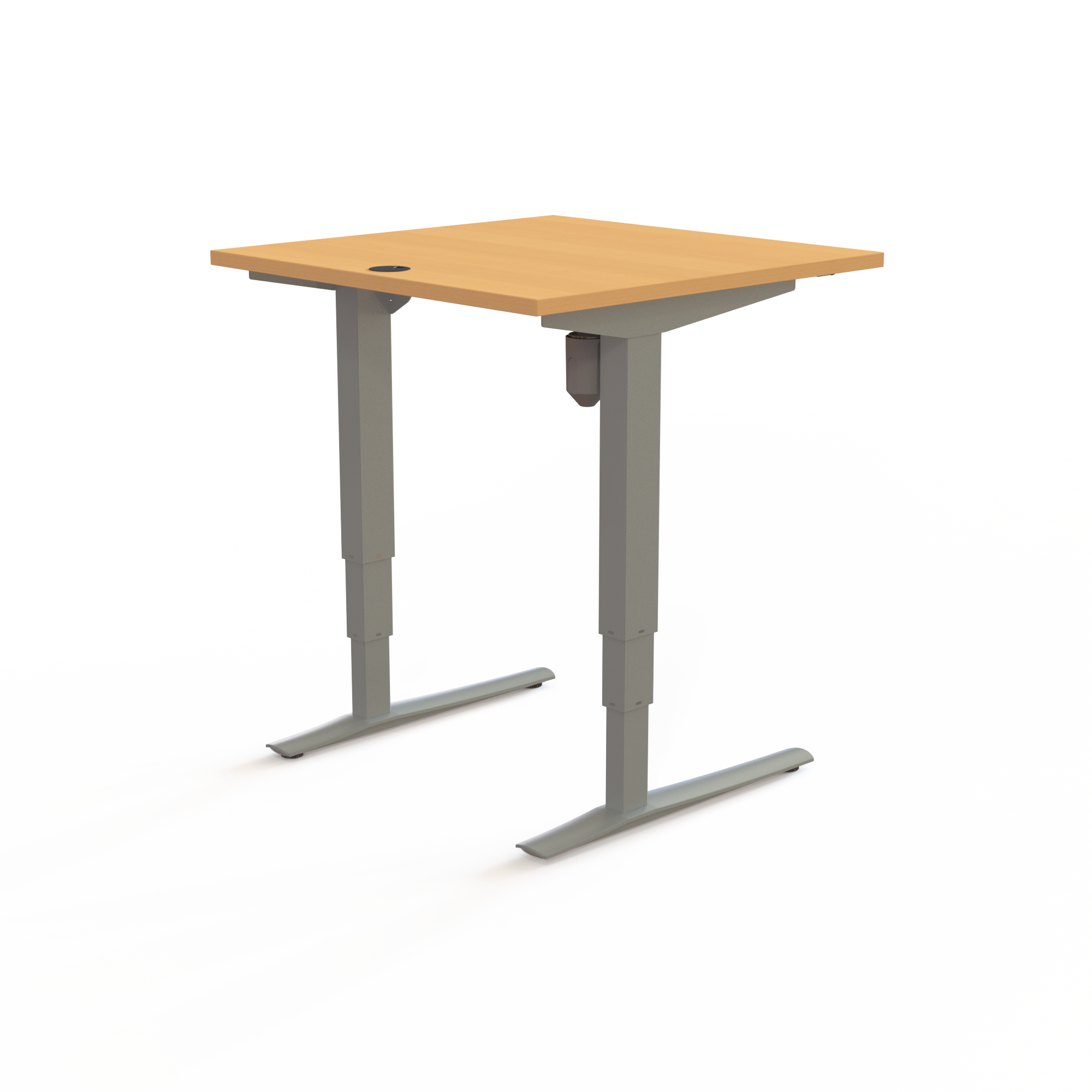 Electric Adjustable Desk | 80x80 cm | Beech with silver frame