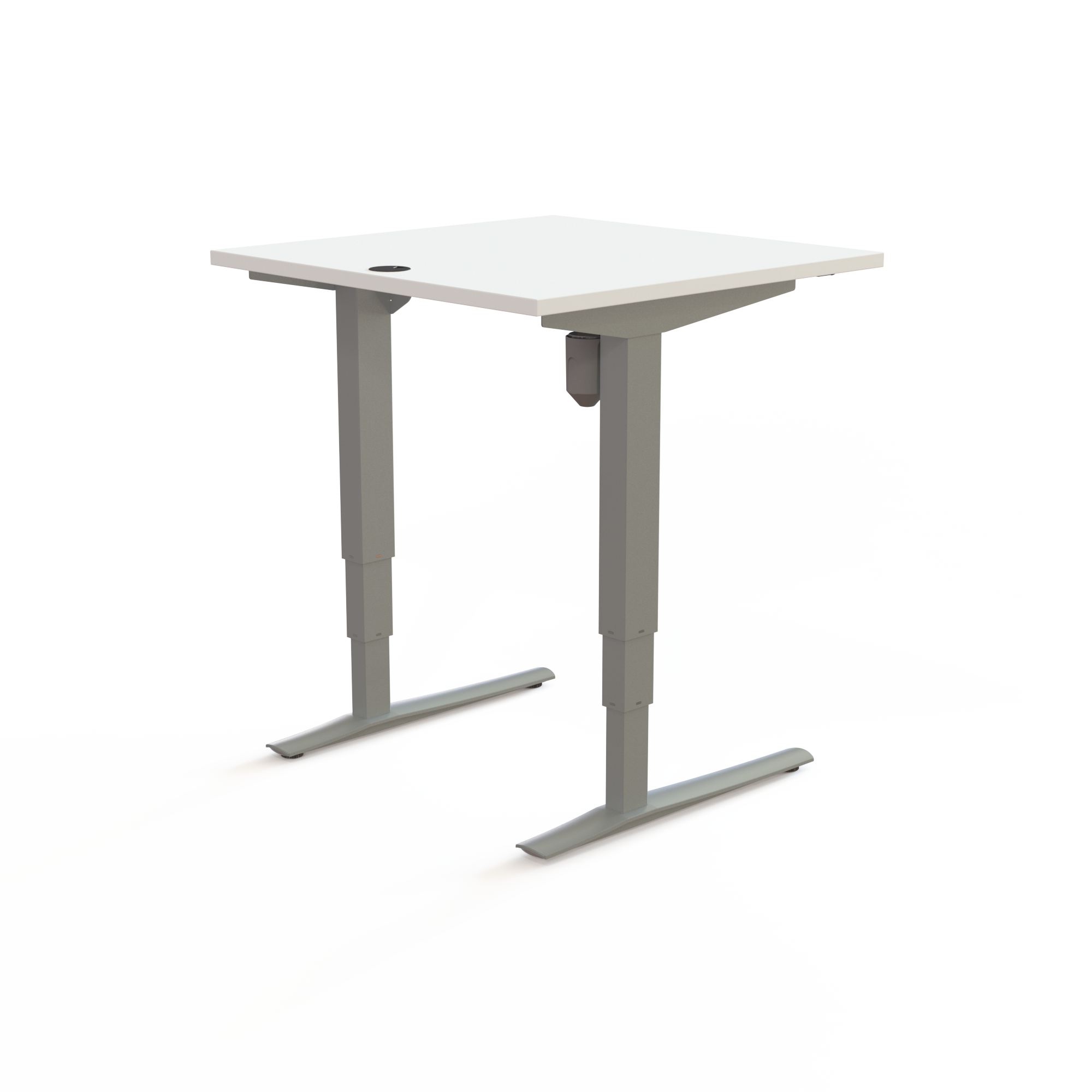 Electric Adjustable Desk | 80x80 cm | White with silver frame