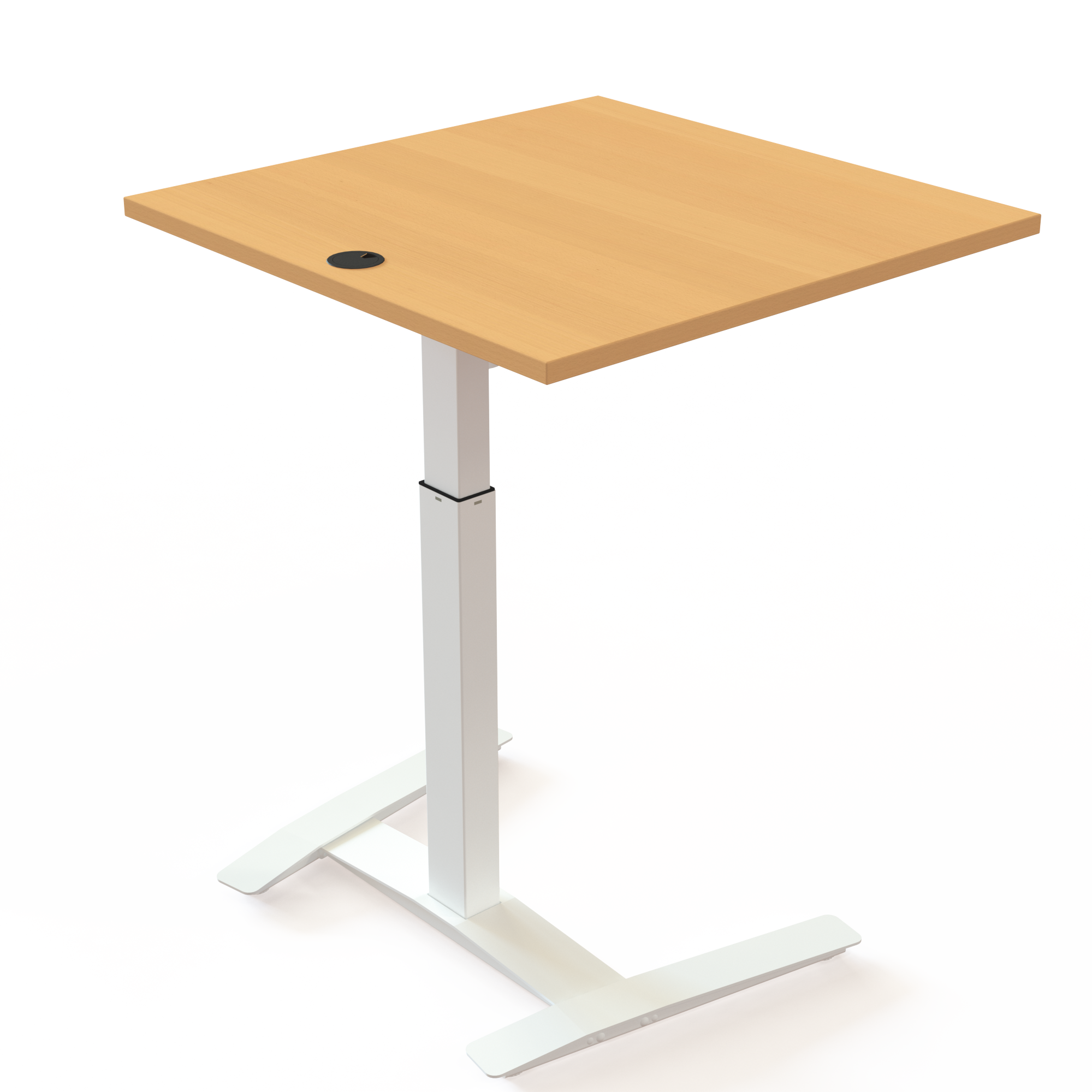 Electric Adjustable Desk | 80x80 cm | Beech with white frame