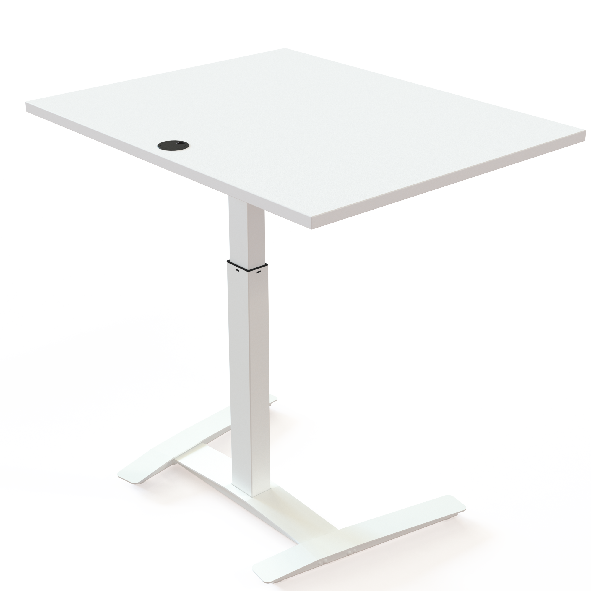 Electric Adjustable Desk | 100x80 cm | White with white frame