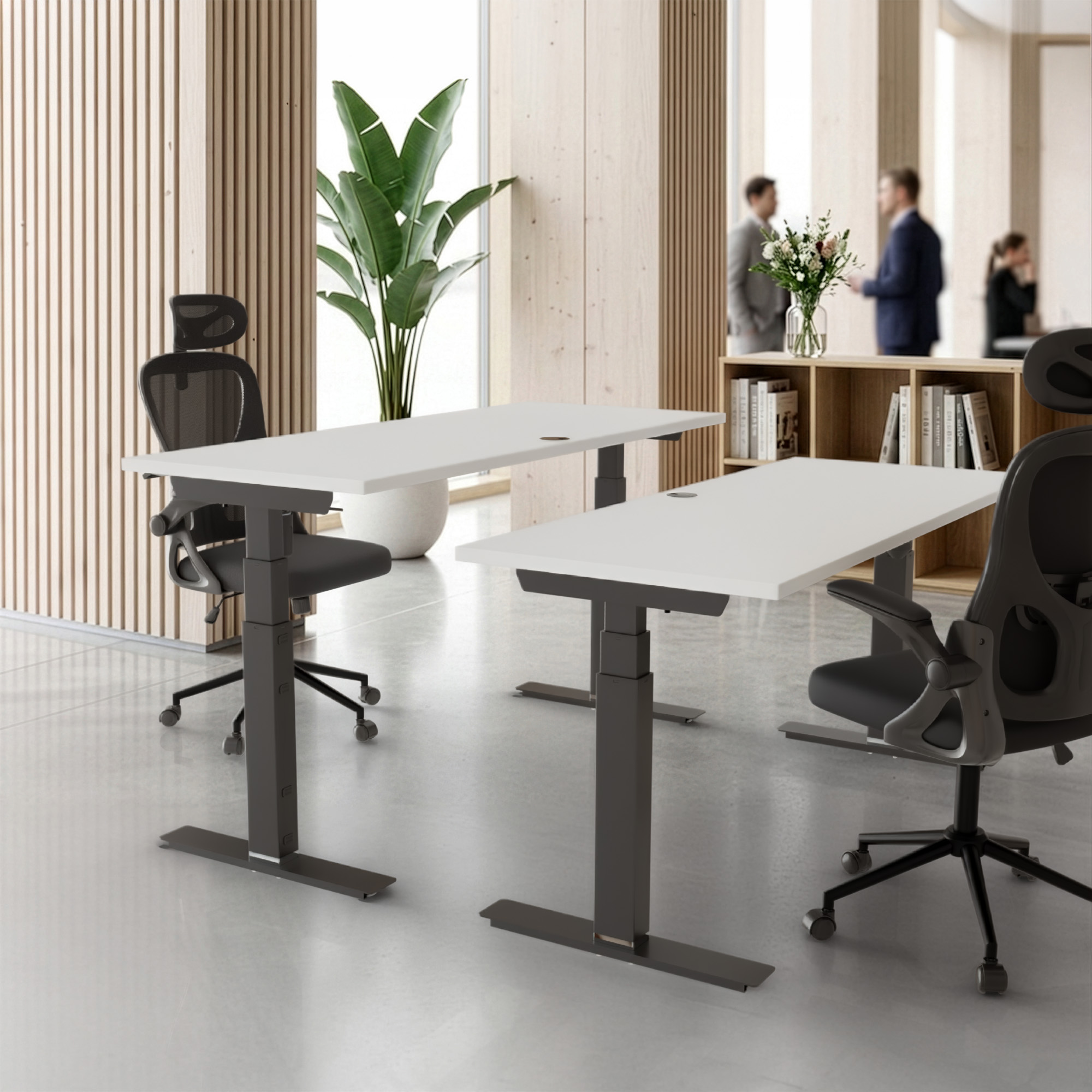 Sit Stand Desk | 80x60 cm | White with black frame