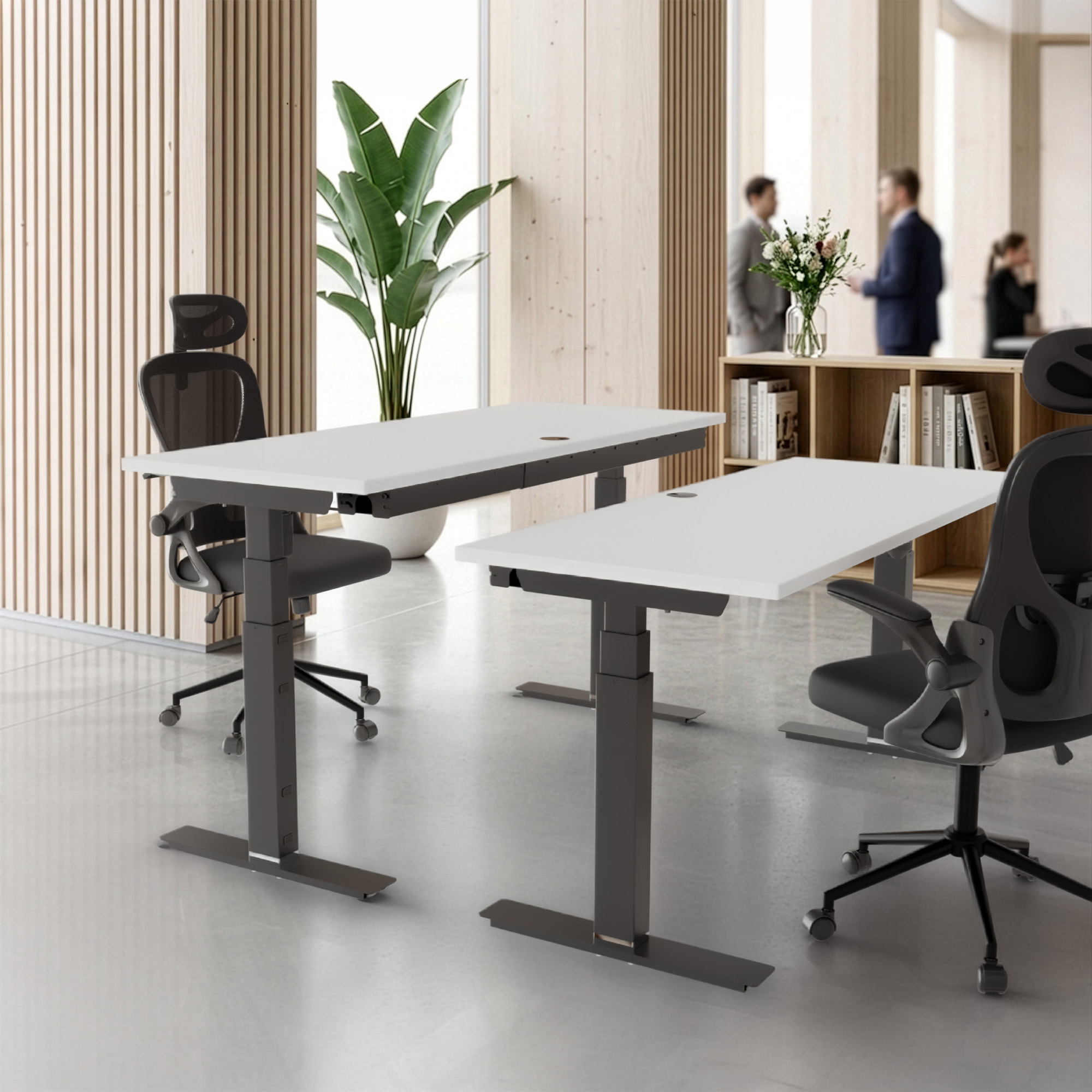 Sit Stand Desk | 120x60 cm | White with black frame