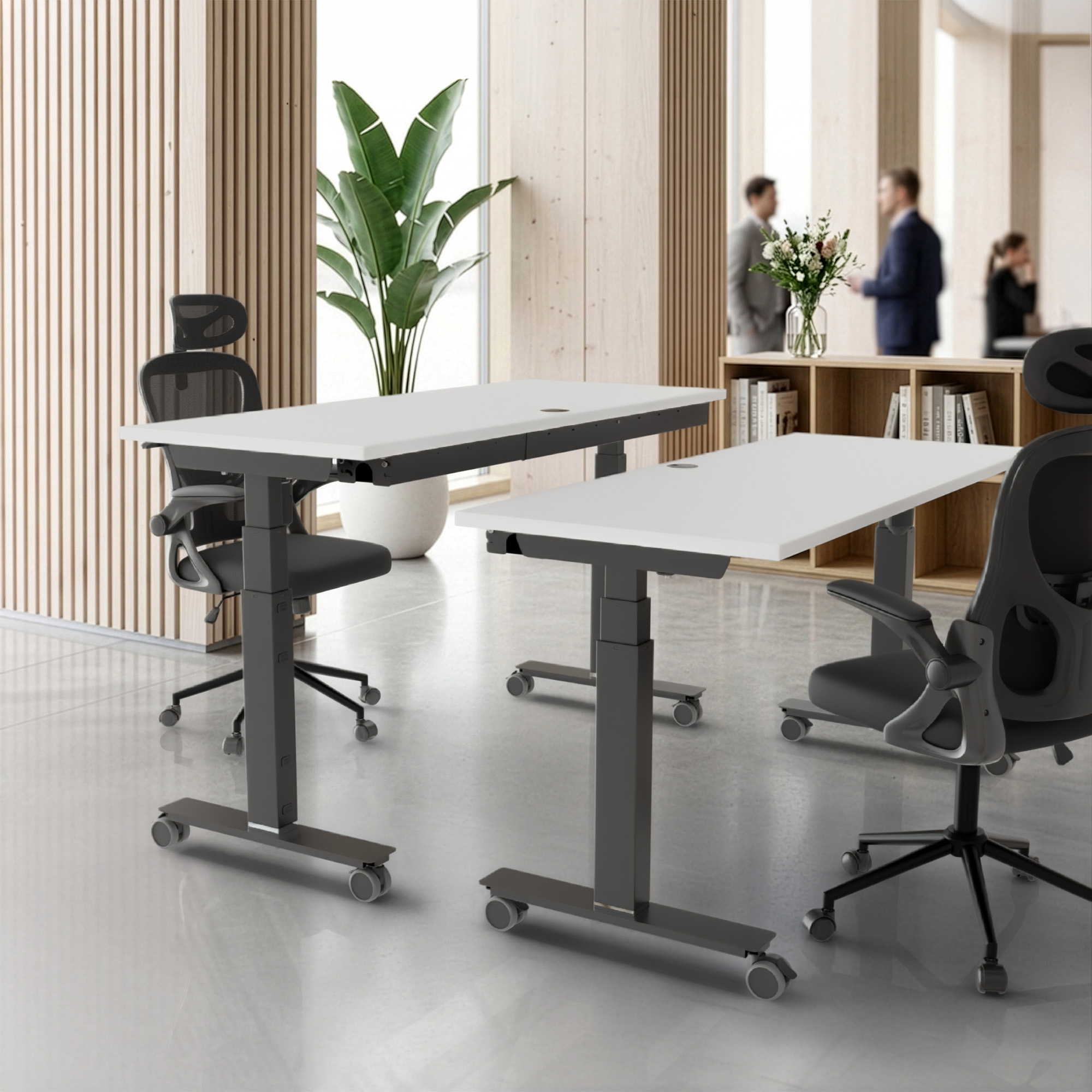 Sit Stand Desk | 120x60 cm | White with black frame