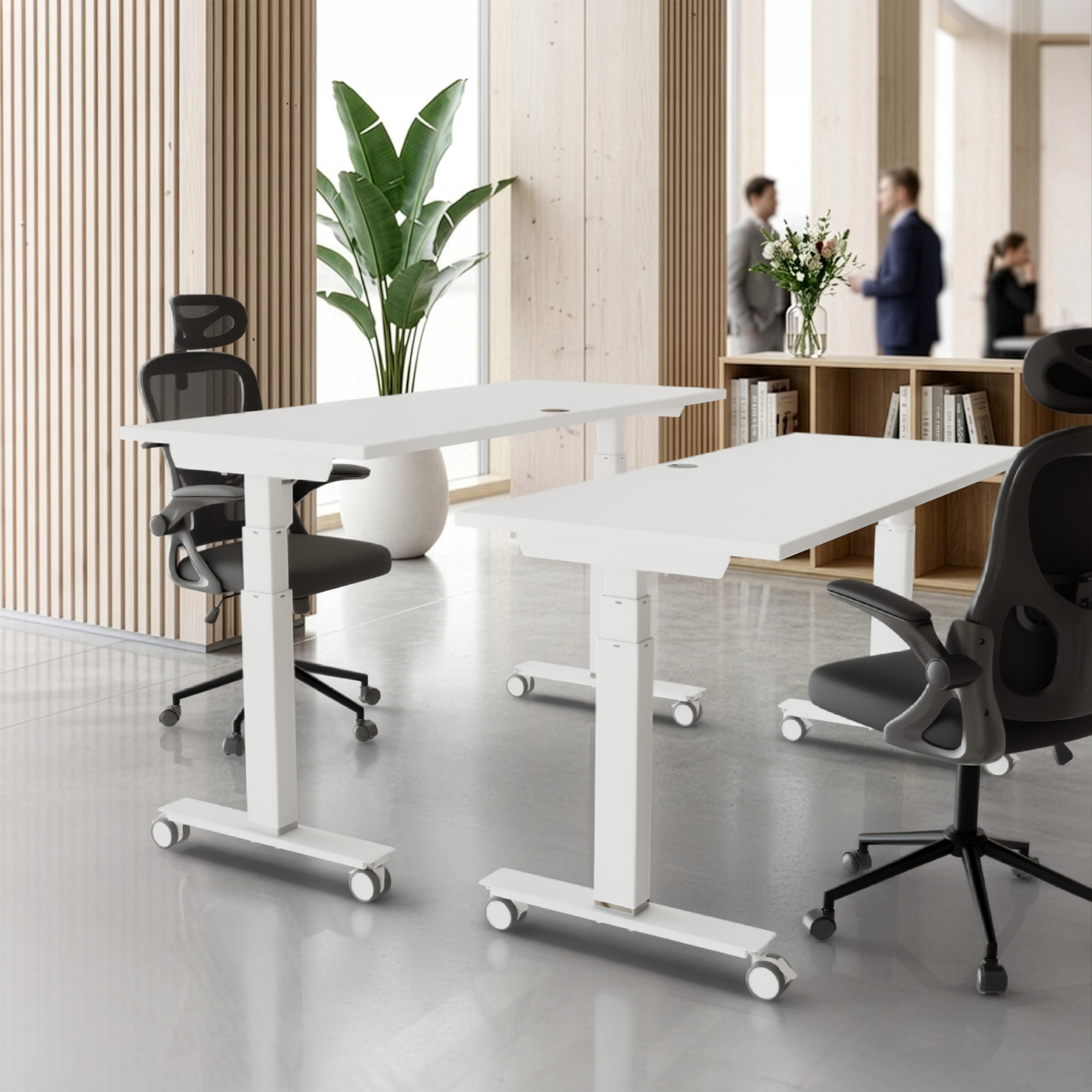 Sit Stand Desk | 80x60 cm | White with white frame