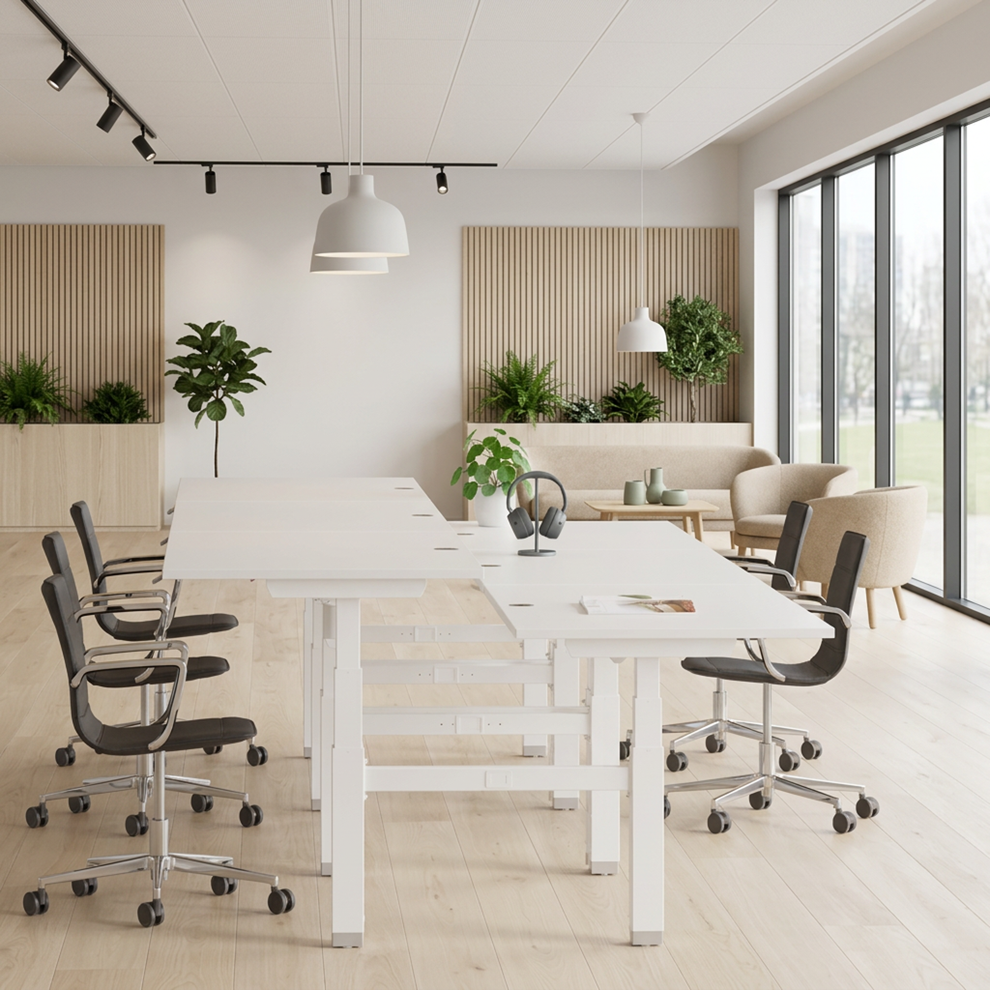 Sit Stand Desk | 120x80 cm | White with white frame