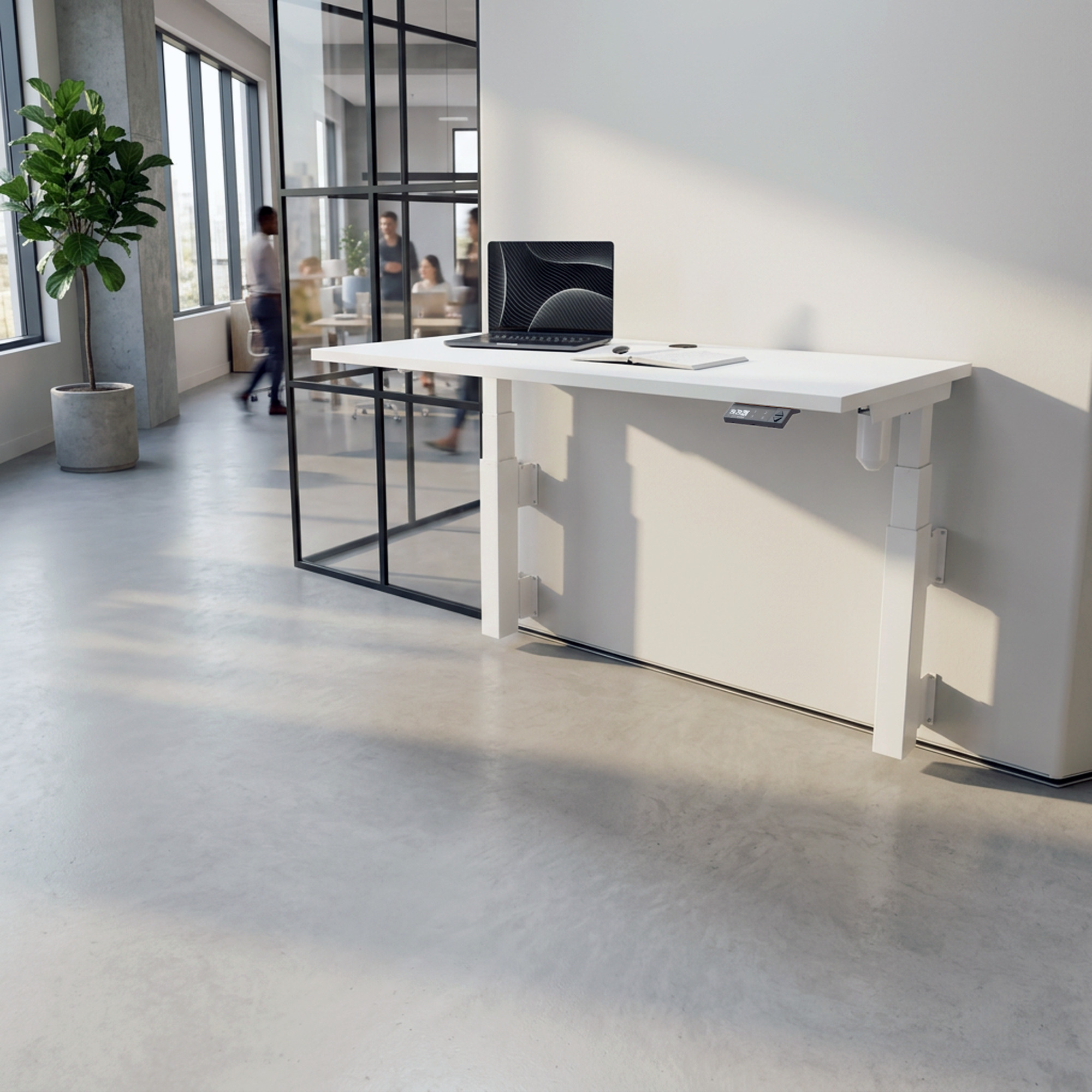 Sit Stand Desk | 150x60 cm | White with white frame