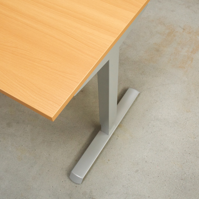 Electric Adjustable Desk | 80x80 cm | Beech with silver frame