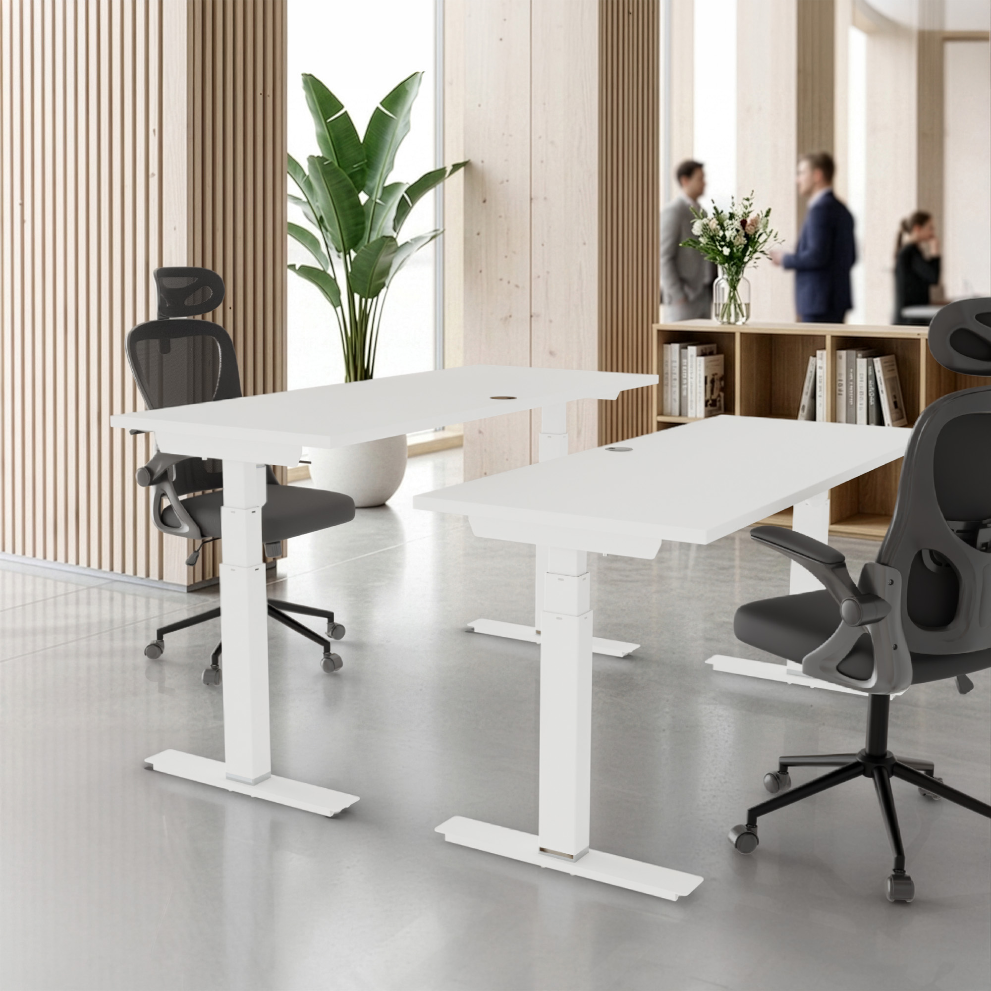Sit Stand Desk | 80x60 cm | White with white frame