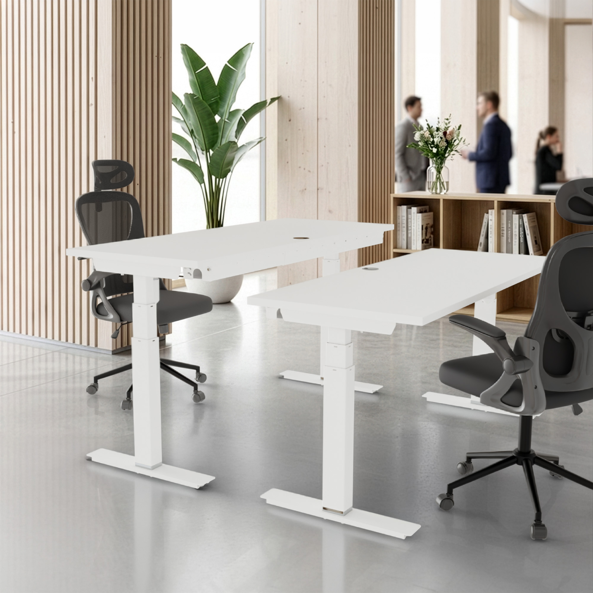 Sit Stand Desk | 120x60 cm | White with white frame