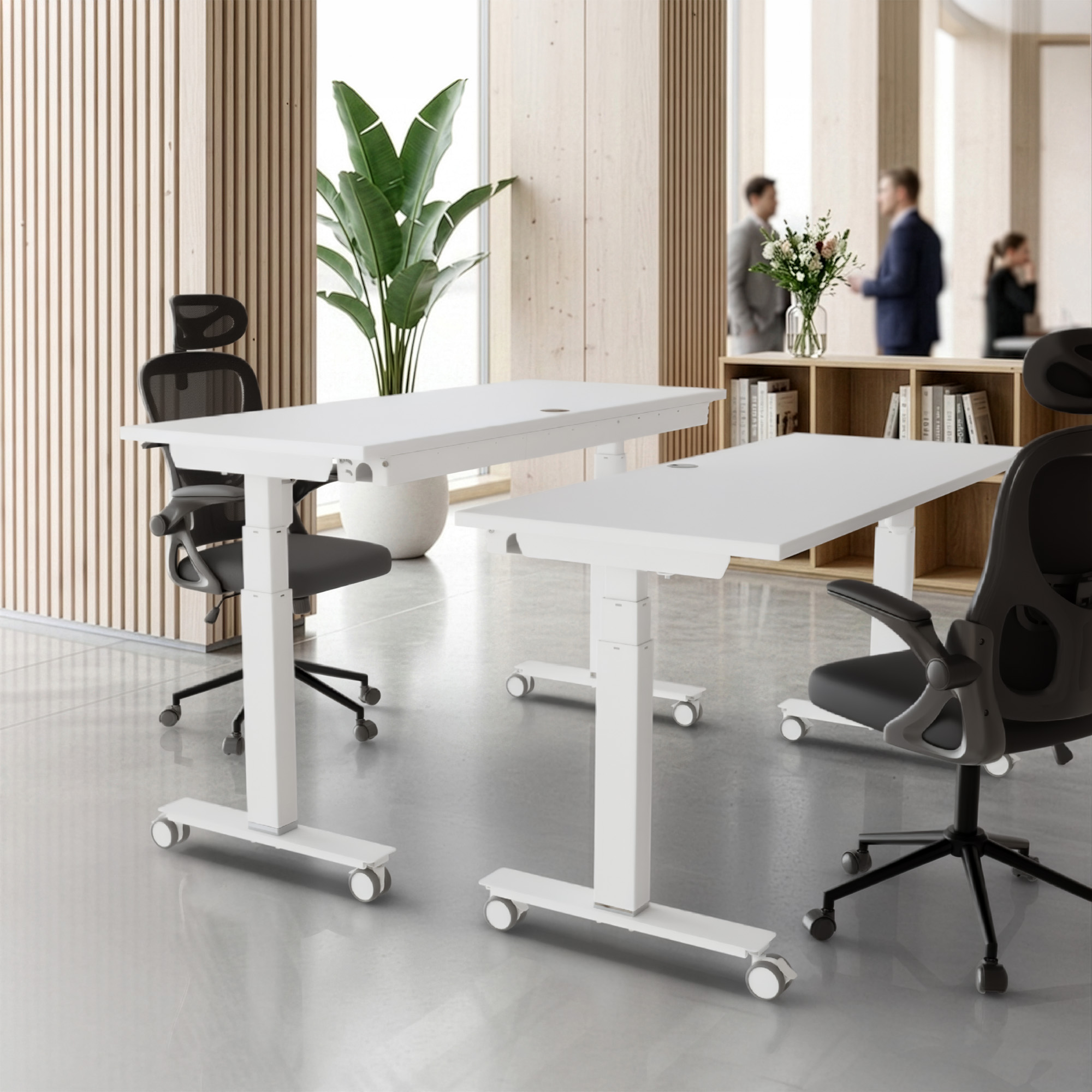 Sit Stand Desk | 120x60 cm | White with white frame