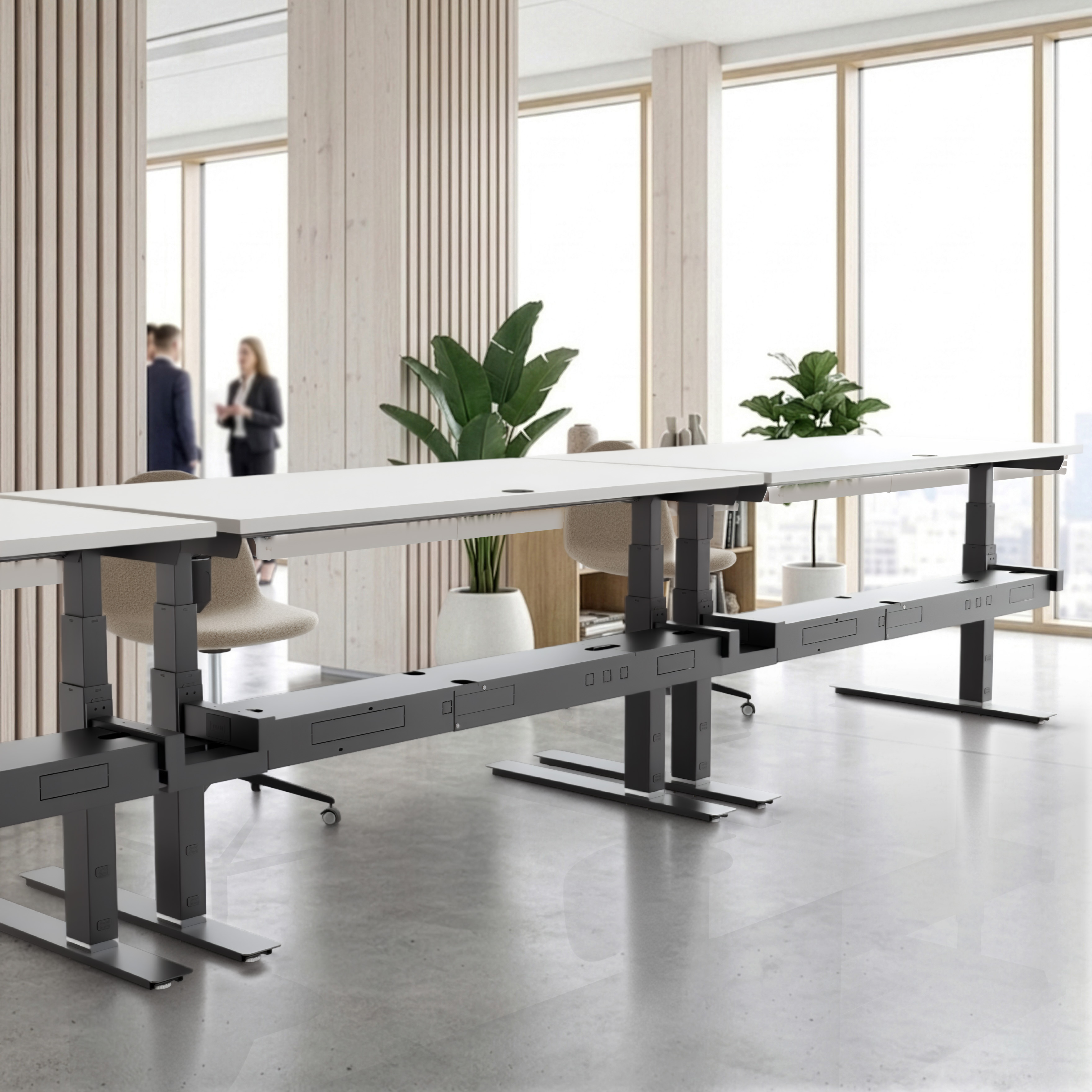Sit Stand Desk | 180x80 cm | White with black frame