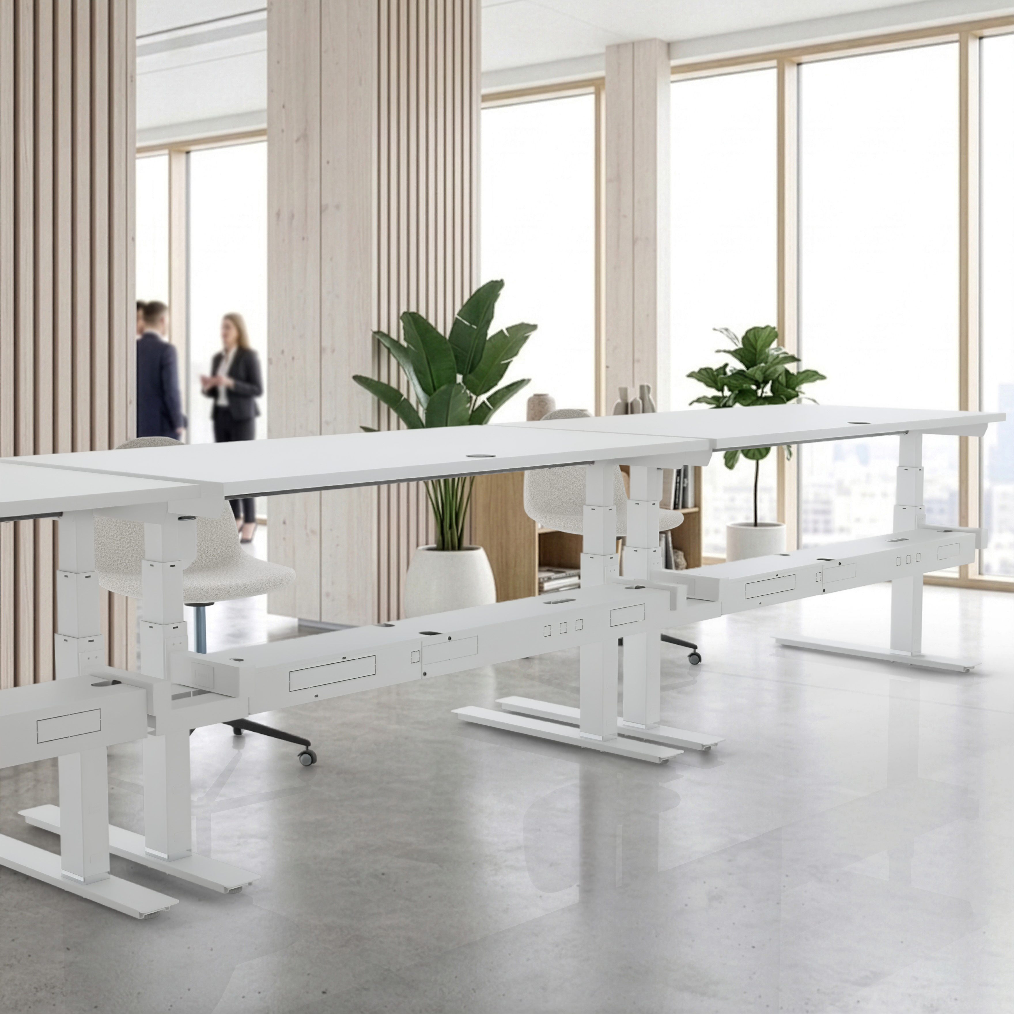 Sit Stand Desk | 180x80 cm | White with white frame