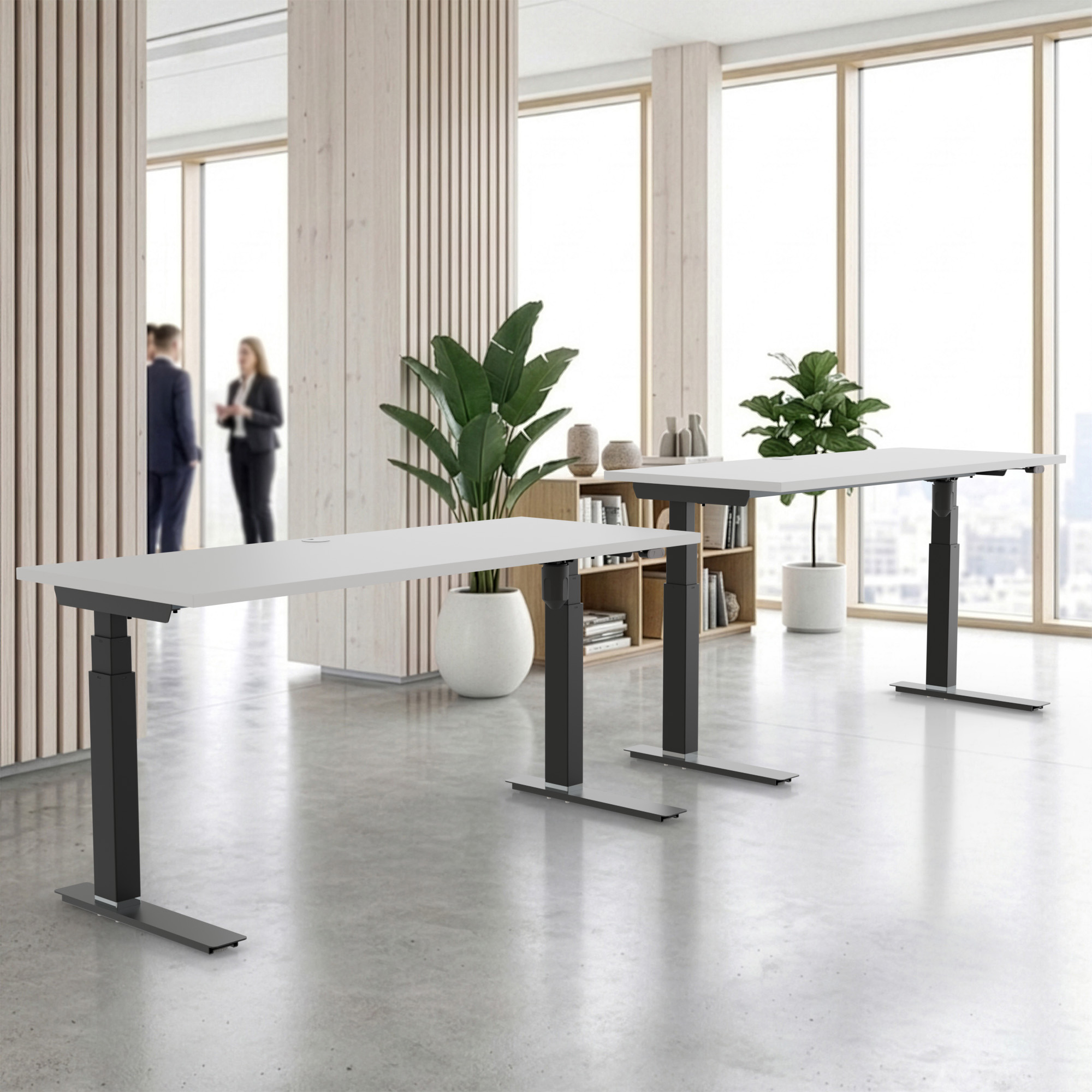 Sit Stand Desk | 150x60 cm | White with black frame