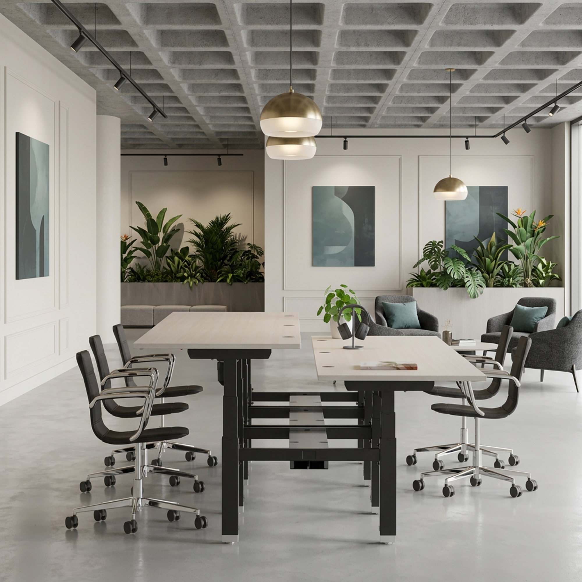Sit Stand Desk | 120x80 cm | White with black frame