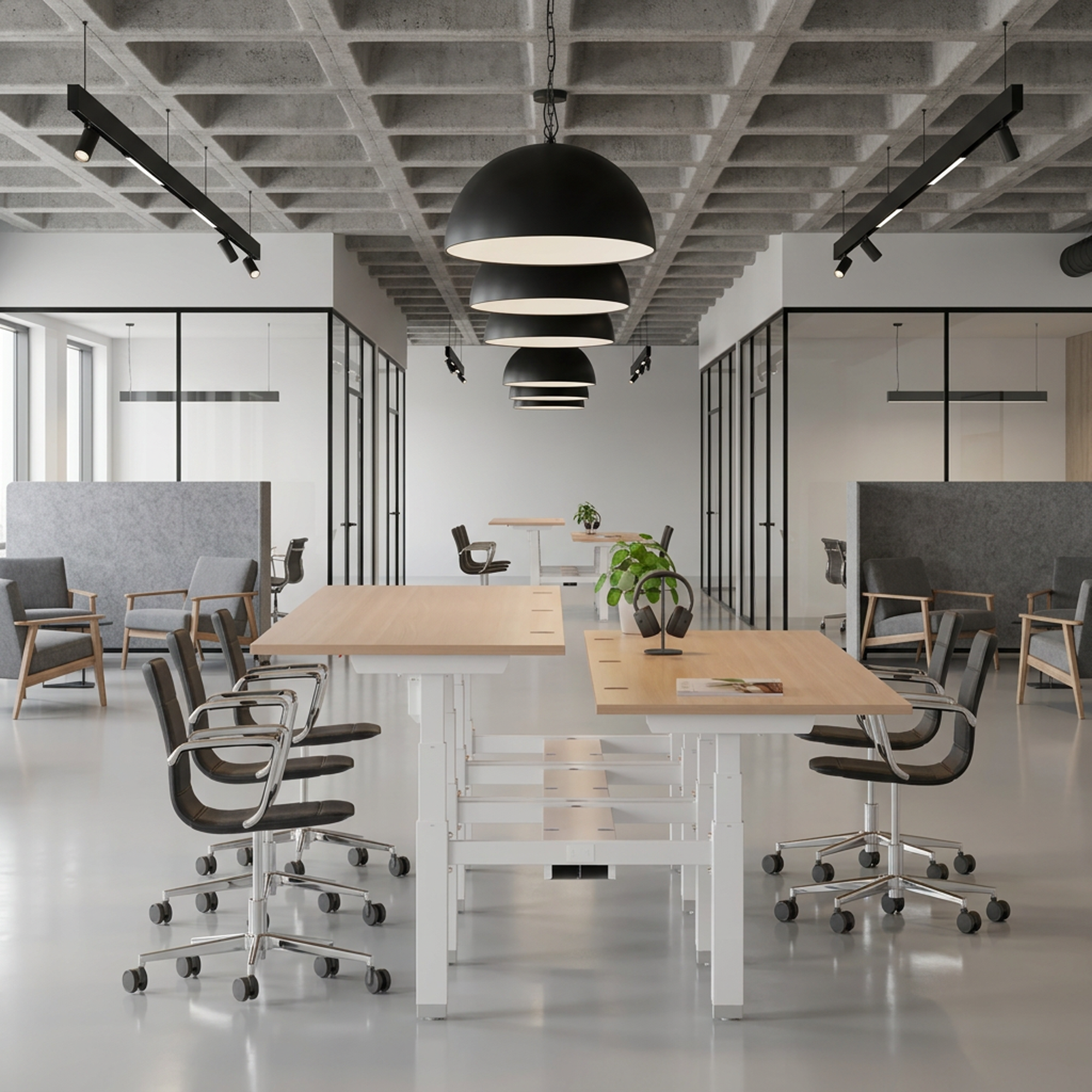 Sit Stand Desk | 120x80 cm | Beech with white frame