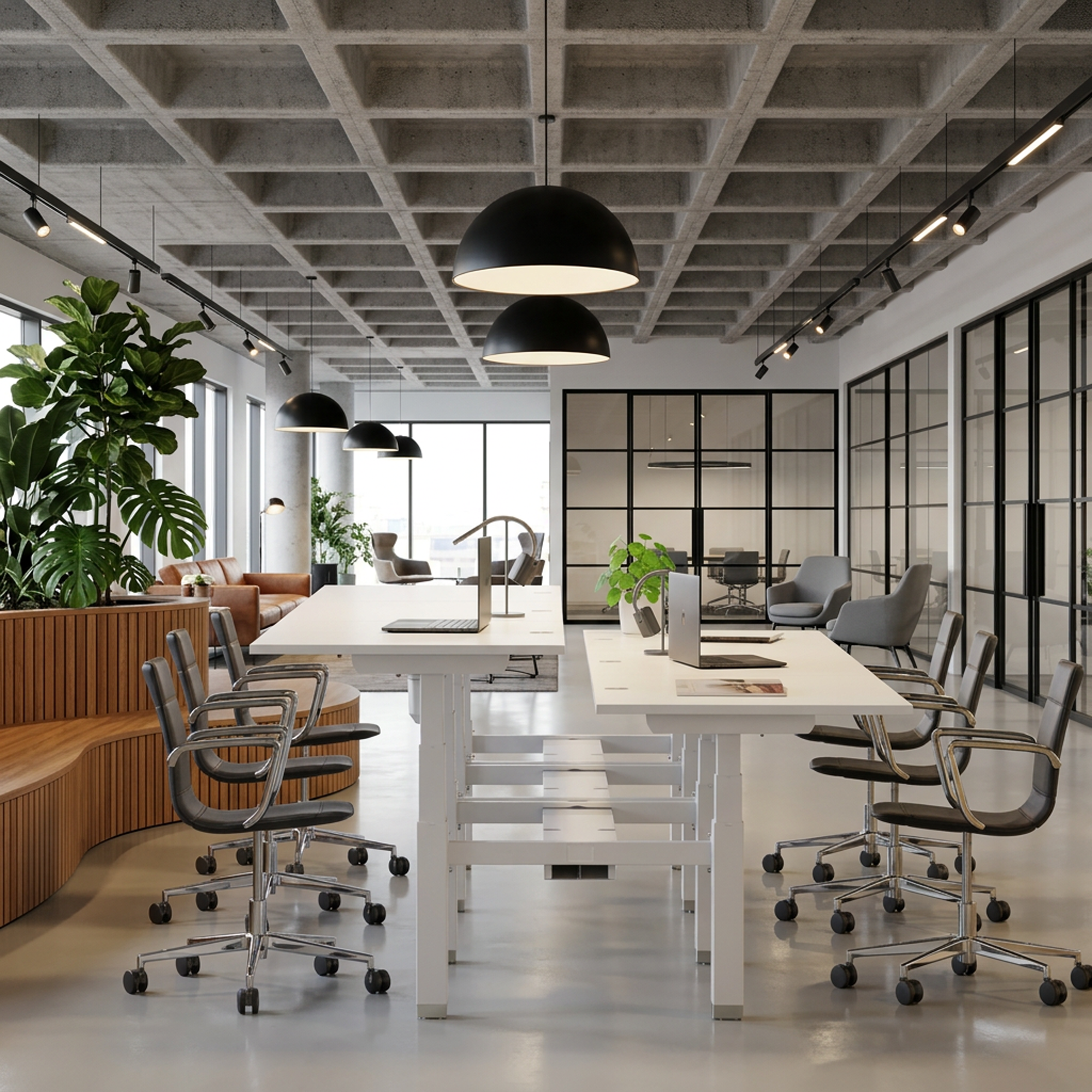 Sit Stand Desk | 150x80 cm | White with white frame