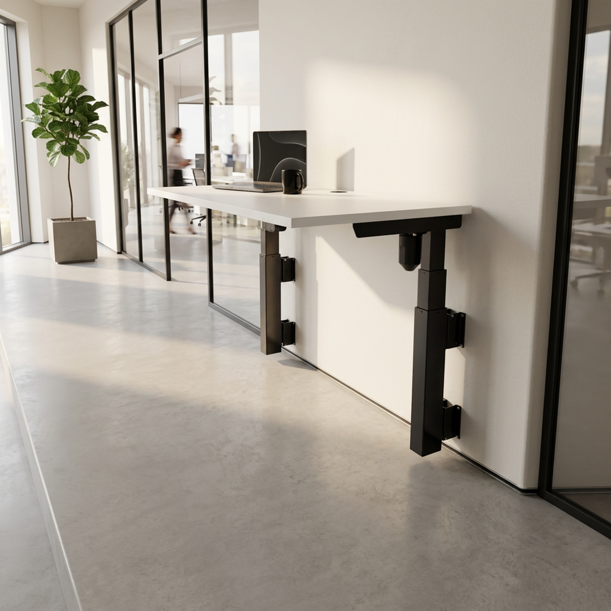 Sit Stand Desk | 120x80 cm | White with black frame